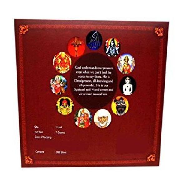 Shreenathji Wooden Frame With Pure Silver Coin Of 7 Grams