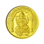 Lord Ganesh Coin In Pure Silver Gold Plated 15 Gms