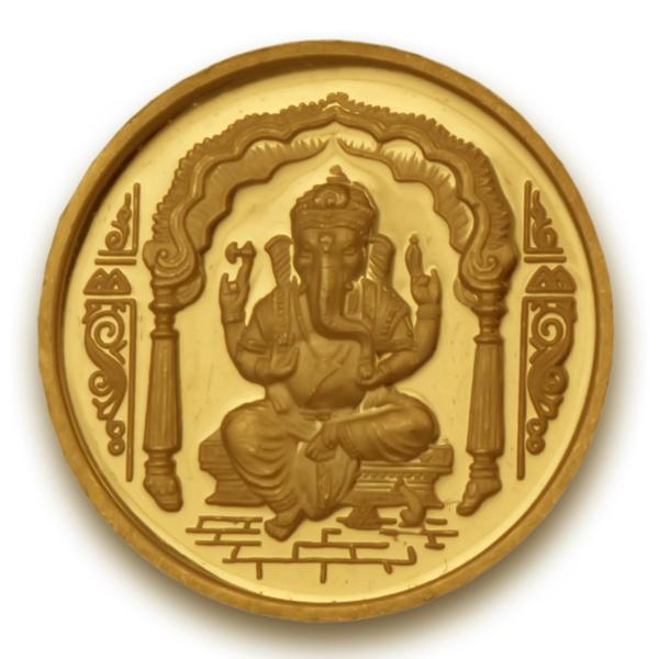 Lord Ganesh Coin In Pure 999 Gold 24K 10 Grams