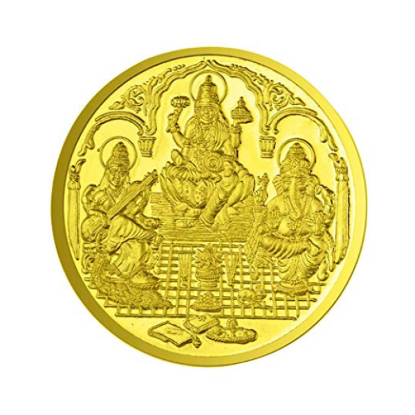 Trimurti Coin In Pure Silver Gold Plated 15 Gms