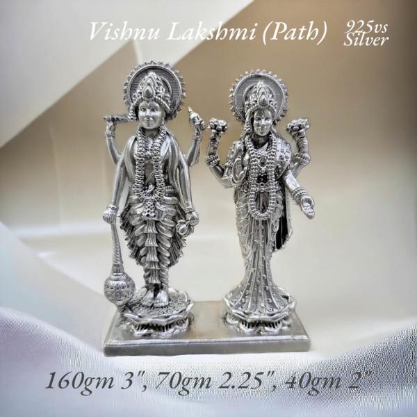 Vishnu Laxmi Idol In Pure 925 Silver (4)